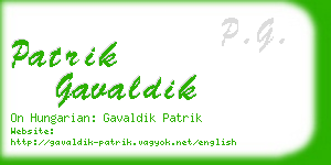 patrik gavaldik business card